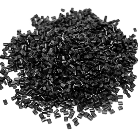 pellet di plastica nera